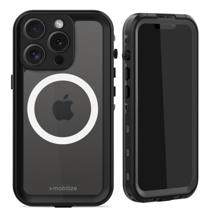 Mobilize Mobilize MagSafe Compatible Waterproof Case Apple iPhone 15 Pro Clear/Black