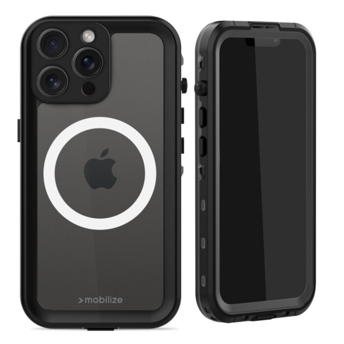Mobilize Mobilize MagSafe Compatible Waterproof Case Apple iPhone 15 Pro Max Clear/Black