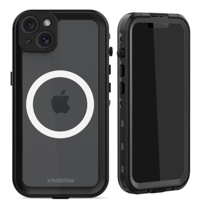 Mobilize Mobilize MagSafe Compatible Waterproof Case Apple iPhone 15 Plus Clear/Black