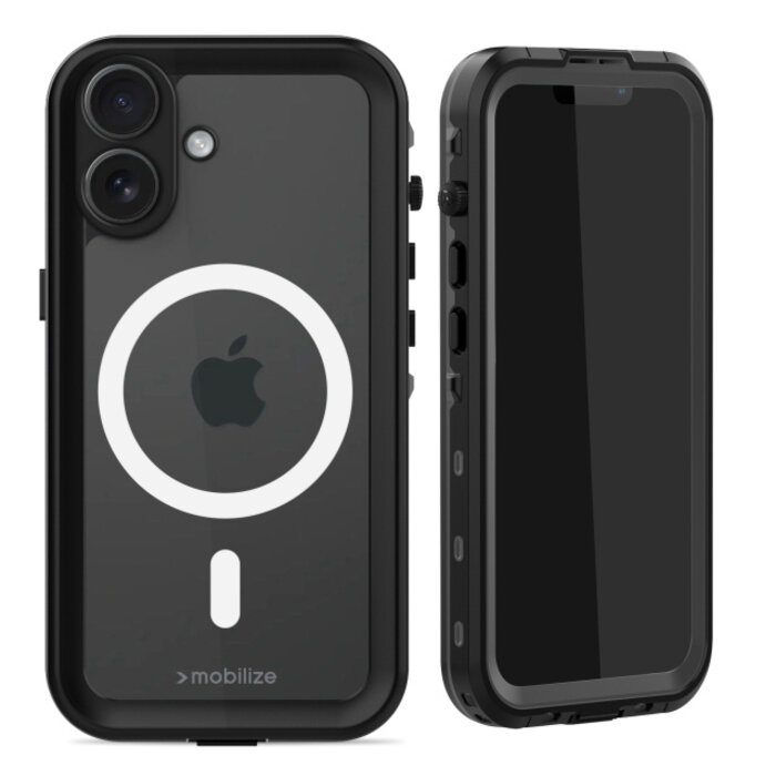Mobilize Mobilize MagSafe Compatible Waterproof Case Apple iPhone 16 Clear/Black
