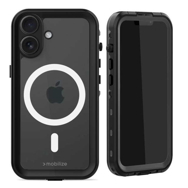 Mobilize Mobilize MagSafe Waterproof Case Apple iPhone 16 - Clear/Black