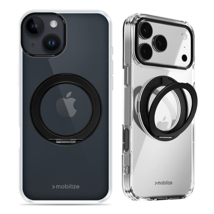 Mobilize Mobilize MagSafe Compatible 360 Rotating Ring Stand Case Apple iPhone 13/14 Clear/Black