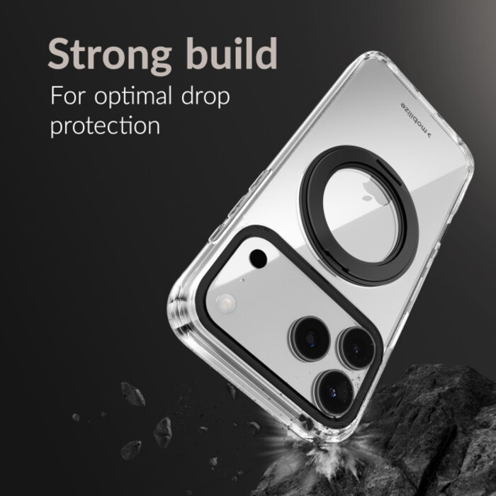 Mobilize Mobilize MagSafe Compatible 360 Rotating Ring Stand Case Apple iPhone 13/14 Clear/Black
