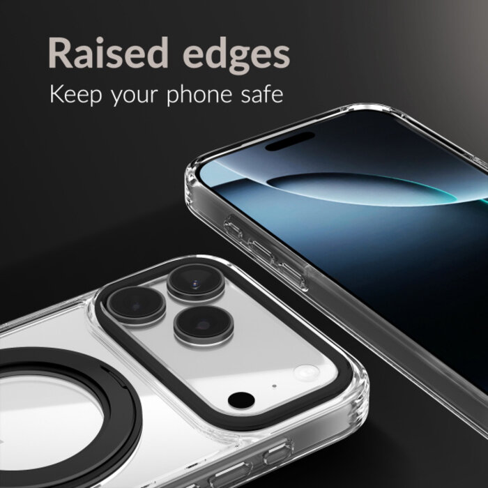 Mobilize Mobilize MagSafe Compatible 360 Rotating Ring Stand Case Apple iPhone 13/14 Clear/Black