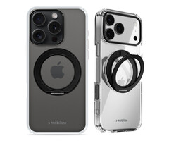 Mobilize Mobilize MagSafe Compatible 360 Rotating Ring Stand Case Apple iPhone 15 Pro Max Clear/Black