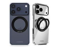 Mobilize Mobilize MagSafe Compatible 360 Rotating Ring Stand Case Apple iPhone 17 Pro Max Clear/Black