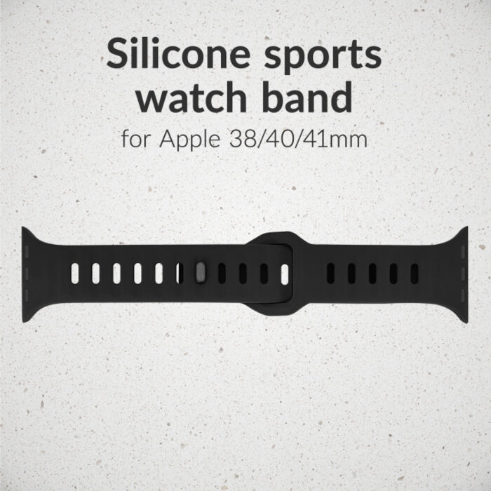 Mobilize Mobilize Silicon Watch Band - Sports - for Apple 38/40/41/(Gen 10+) 42mm - Black