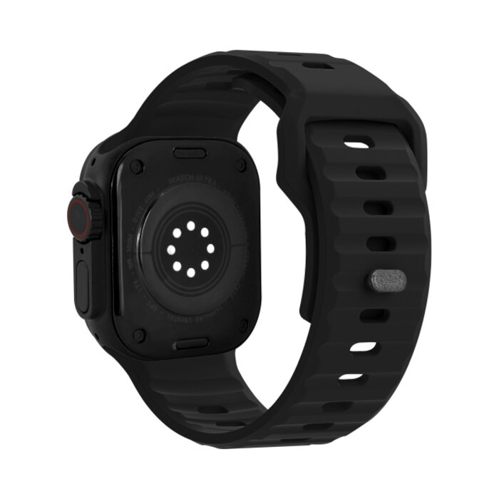 Mobilize Mobilize Silicon Watch Band - Sports - for Apple 42 (Gen 1 t/m 3)/44/45/46/49mm - Black