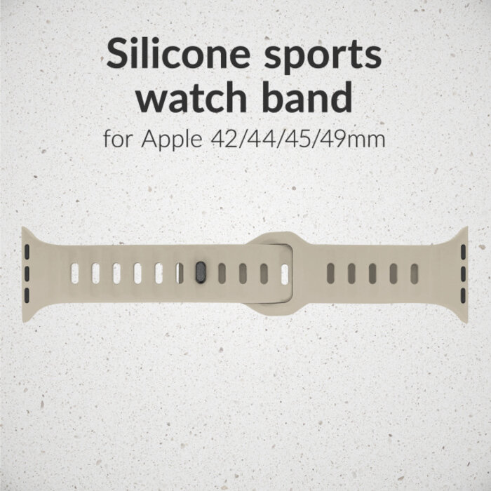 Mobilize Mobilize Silicon Watch Band - Sports - for Apple 42 (Gen 1 t/m 3)/44/45/46/49mm - Starlight