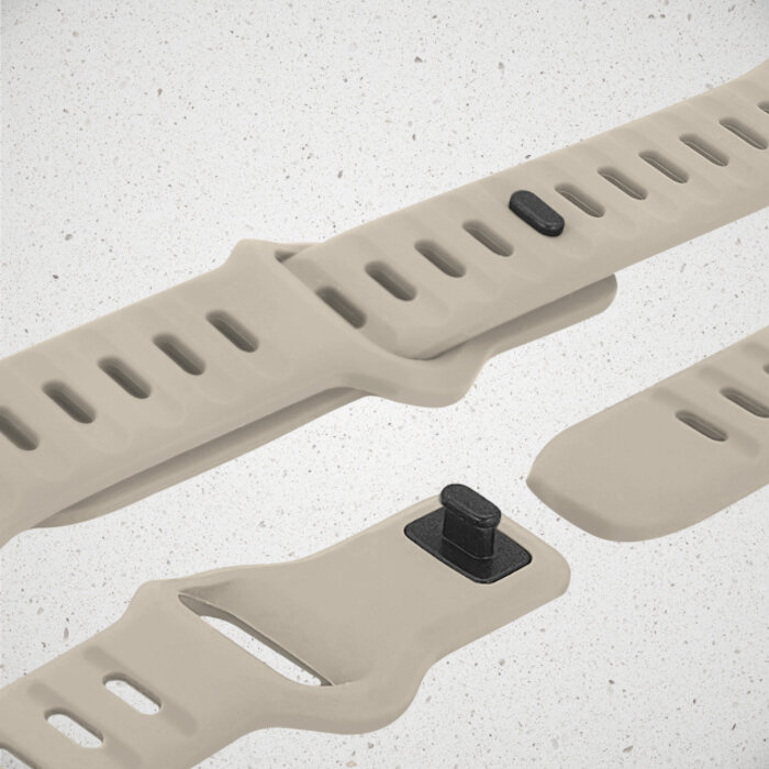 Mobilize Mobilize Silicon Watch Band - Sports - for Apple 42 (Gen 1 t/m 3)/44/45/46/49mm - Starlight