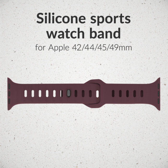 Mobilize Mobilize Silicon Watch Band - Sports - for Apple 42 (Gen 1 t/m 3)/44/45/46/49mm - Bordeaux