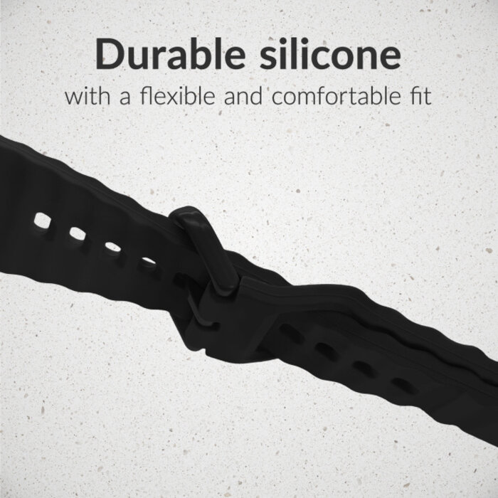 Mobilize Mobilize Silicon Watch Band - Buckle - for Apple 38/40/41/(Gen 10+) 42mm - Black