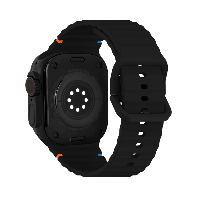 Mobilize Mobilize Siliconen Horlogeband Apple Watch 42/44/45/46/49mm - Zwart