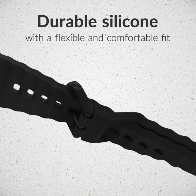 Mobilize Mobilize Siliconen Horlogeband Apple Watch 42/44/45/46/49mm - Zwart
