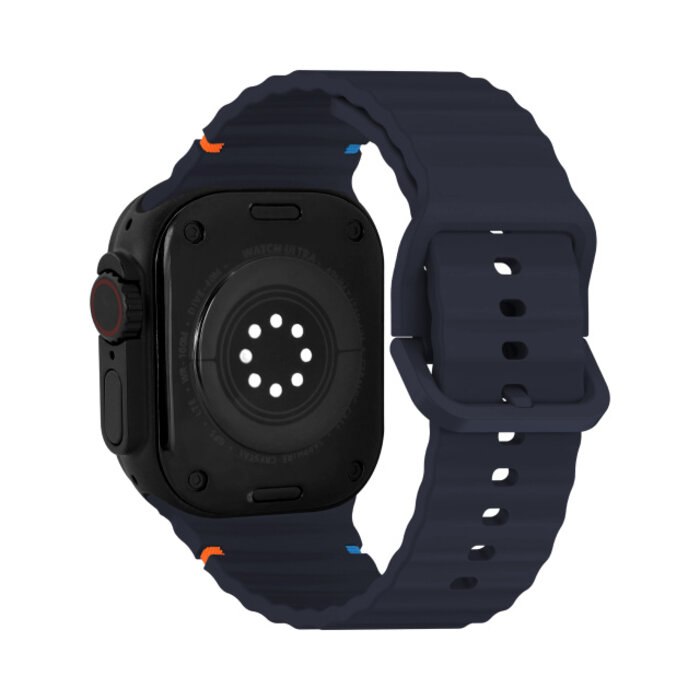 Mobilize Mobilize Silicon Watch Band - Buckle - for Apple 42 (Gen 1 t/m 3)/44/45/46/49mm - Blue