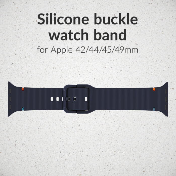 Mobilize Mobilize Silicon Watch Band - Buckle - for Apple 42 (Gen 1 t/m 3)/44/45/46/49mm - Blue