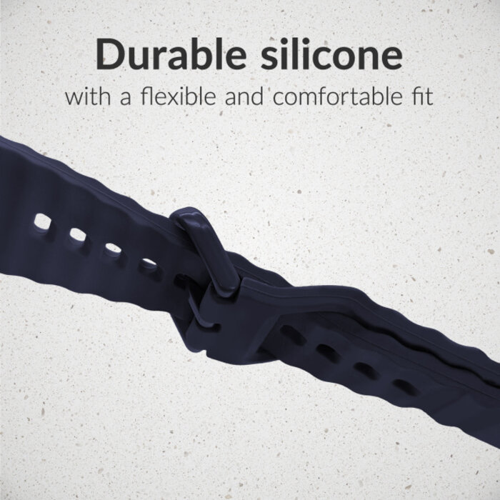 Mobilize Mobilize Silicon Watch Band - Buckle - for Apple 42 (Gen 1 t/m 3)/44/45/46/49mm - Blue