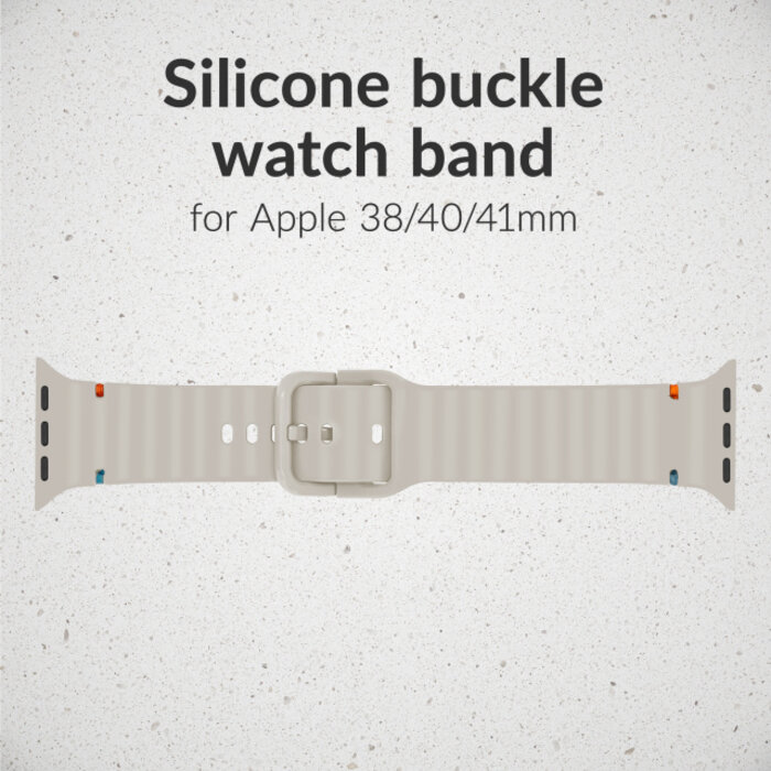 Mobilize Mobilize Silicon Watch Band - Buckle - for Apple 38/40/41/(Gen 10+) 42mm - Starlight