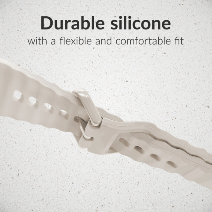 Mobilize Mobilize Silicon Watch Band - Buckle - for Apple 42 (Gen 1 t/m 3)/44/45/46/49mm - Starlight