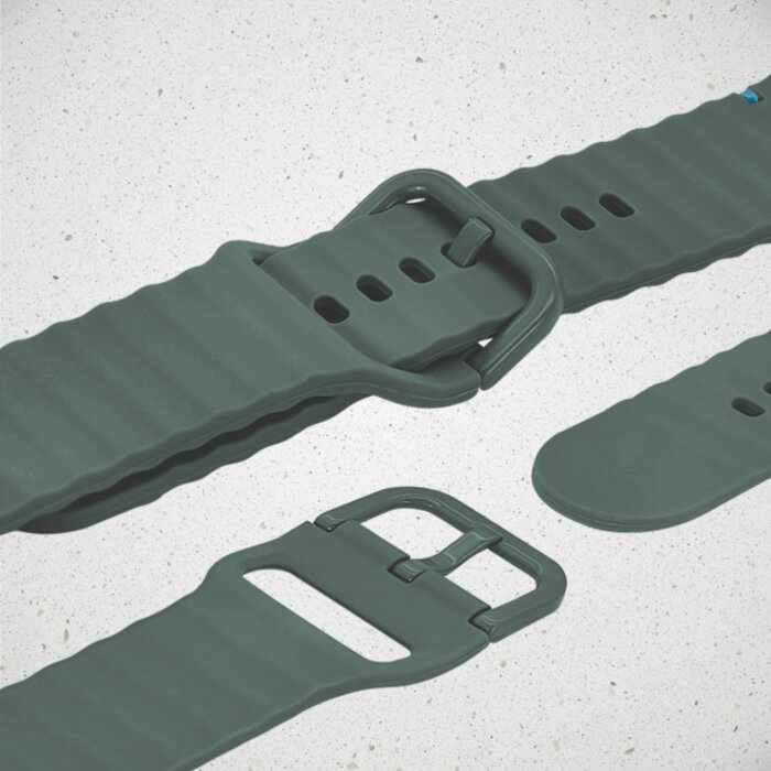 Mobilize Mobilize Silicon Watch Band - Buckle - for Apple 42 (Gen 1 t/m 3)/44/45/46/49mm - Green