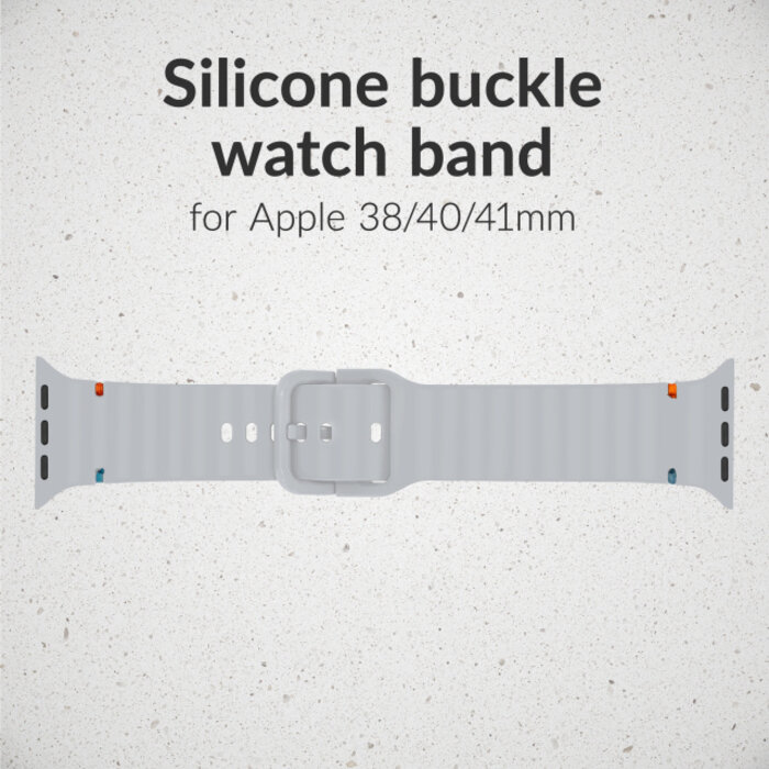 Mobilize Mobilize Silicon Watch Band - Buckle - for Apple 38/40/41/(Gen 10+) 42mm - Grey