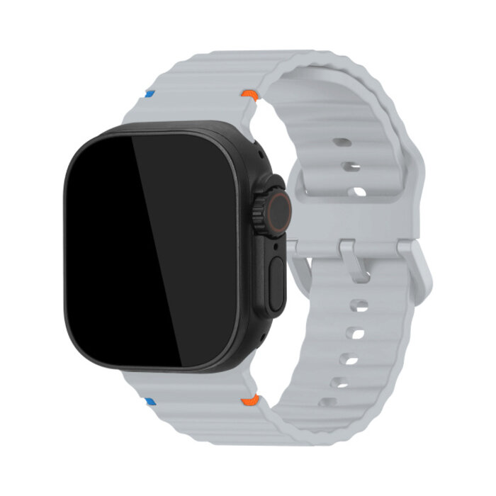 Mobilize Mobilize Silicon Watch Band - Buckle - for Apple 42 (Gen 1 t/m 3)/44/45/46/49mm - Grey