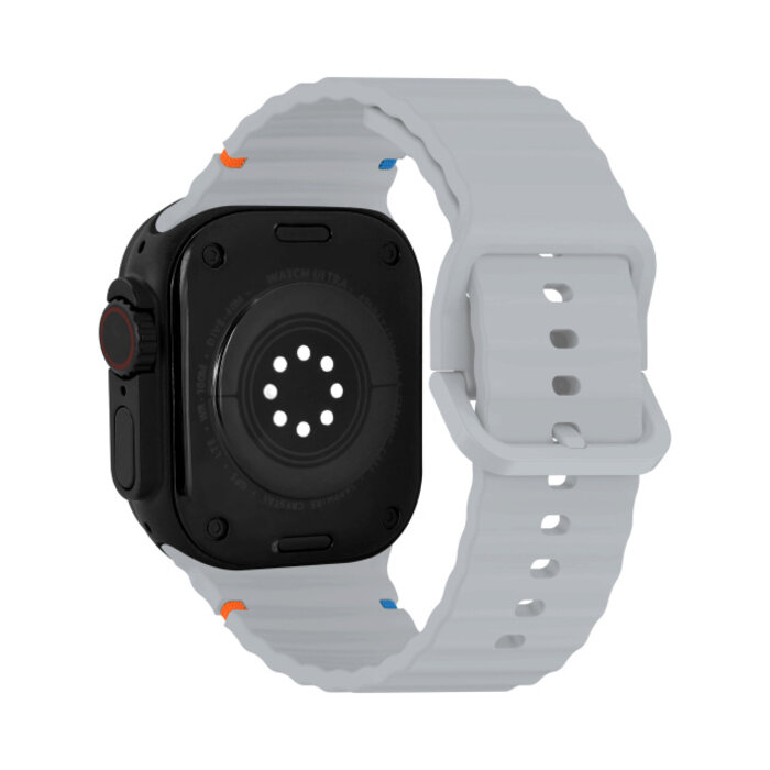 Mobilize Mobilize Silicon Watch Band - Buckle - for Apple 42 (Gen 1 t/m 3)/44/45/46/49mm - Grey