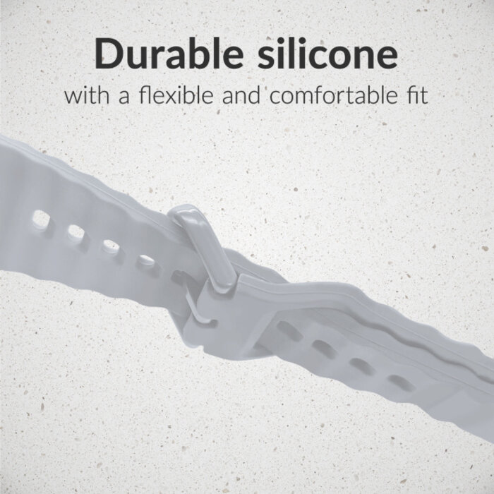 Mobilize Mobilize Silicon Watch Band - Buckle - for Apple 42 (Gen 1 t/m 3)/44/45/46/49mm - Grey
