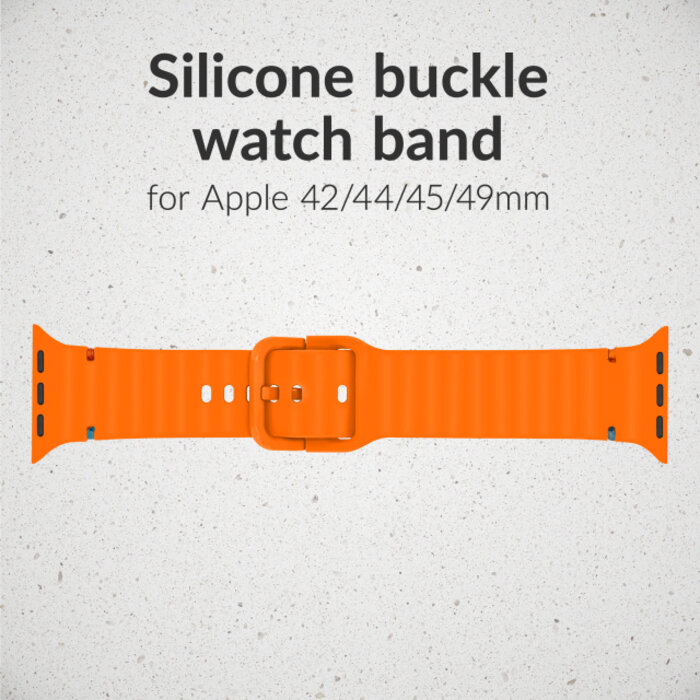 Mobilize Mobilize Silicon Watch Band - Buckle - for Apple 42 (Gen 1 t/m 3)/44/45/46/49mm - Orange