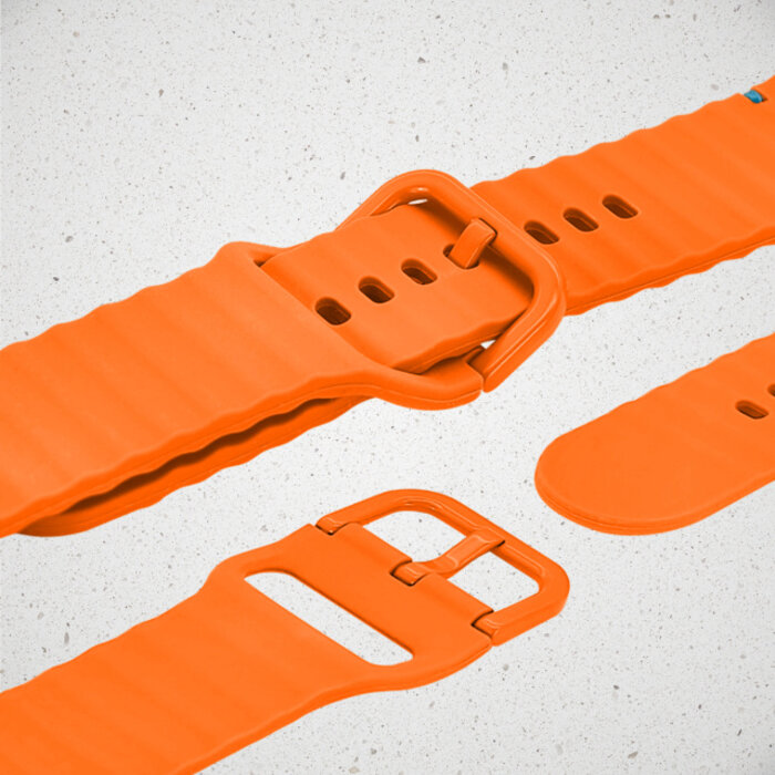 Mobilize Mobilize Silicon Watch Band - Buckle - for Apple 42 (Gen 1 t/m 3)/44/45/46/49mm - Orange