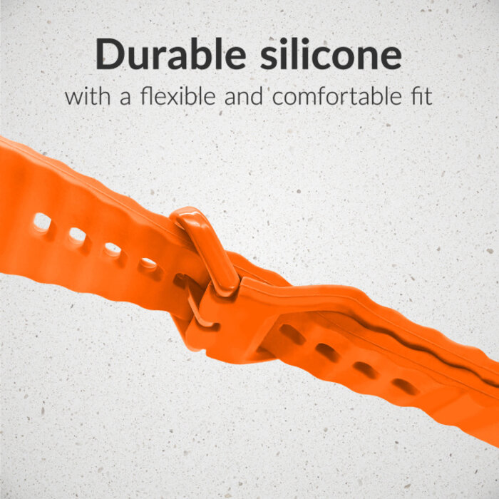 Mobilize Mobilize Silicon Watch Band - Buckle - for Apple 42 (Gen 1 t/m 3)/44/45/46/49mm - Orange