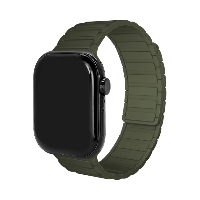 Mobilize Mobilize Silicon Watch Band Magnetic voor Apple Watch 42/44/45/46/49mm Groen