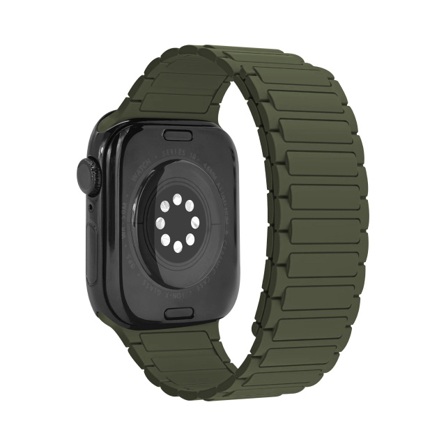 Mobilize Mobilize Silicon Watch Band Magnetic voor Apple Watch 42/44/45/46/49mm Groen
