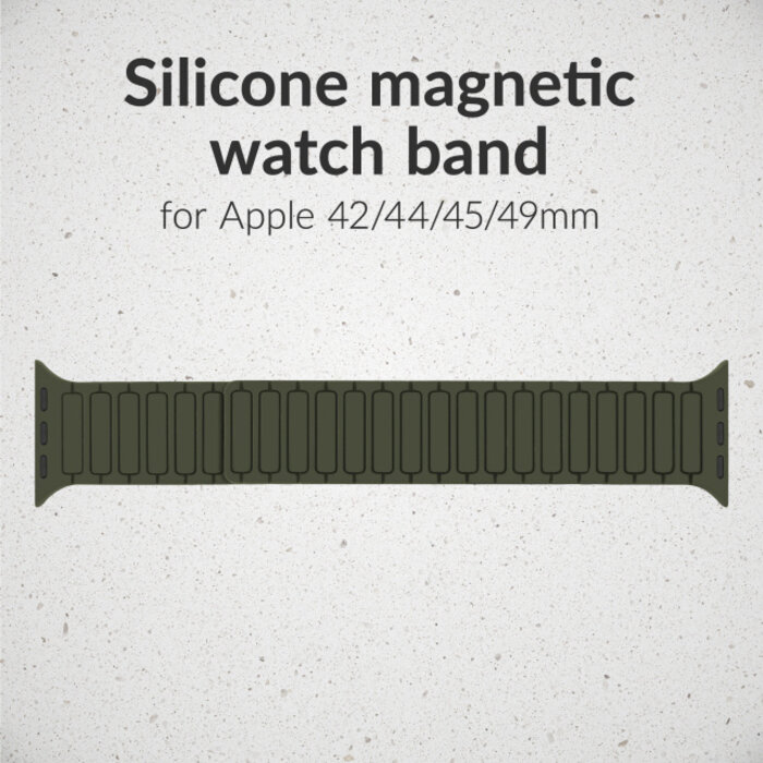 Mobilize Mobilize Silicon Watch Band Magnetic voor Apple Watch 42/44/45/46/49mm Groen