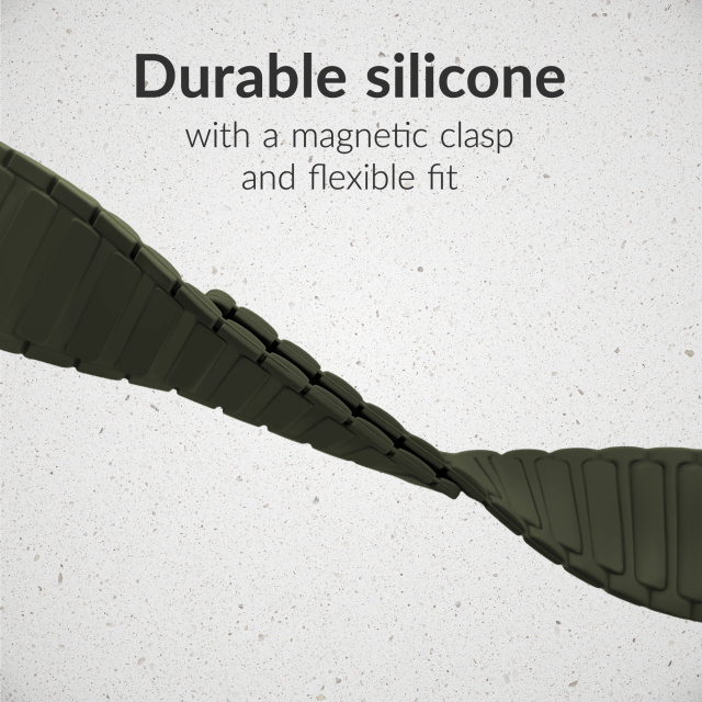 Mobilize Mobilize Silicon Watch Band Magnetic voor Apple Watch 42/44/45/46/49mm Groen