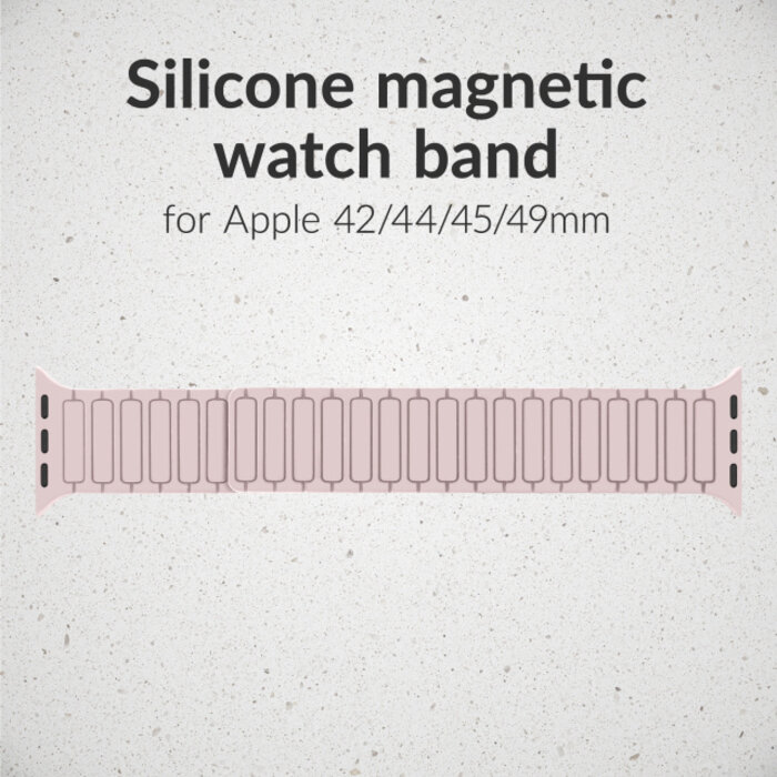 Mobilize Mobilize Silicon Watch Band - Magnetic - for Apple 42 (Gen 1 t/m 3)/44/45/46/49mm - Pink