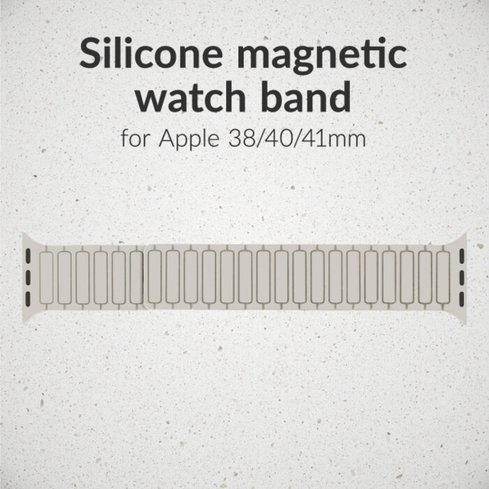 Mobilize Mobilize Silicon Watch Band - Magnetic - for Apple 38/40/41/(Gen 10+) 42mm - Starlight