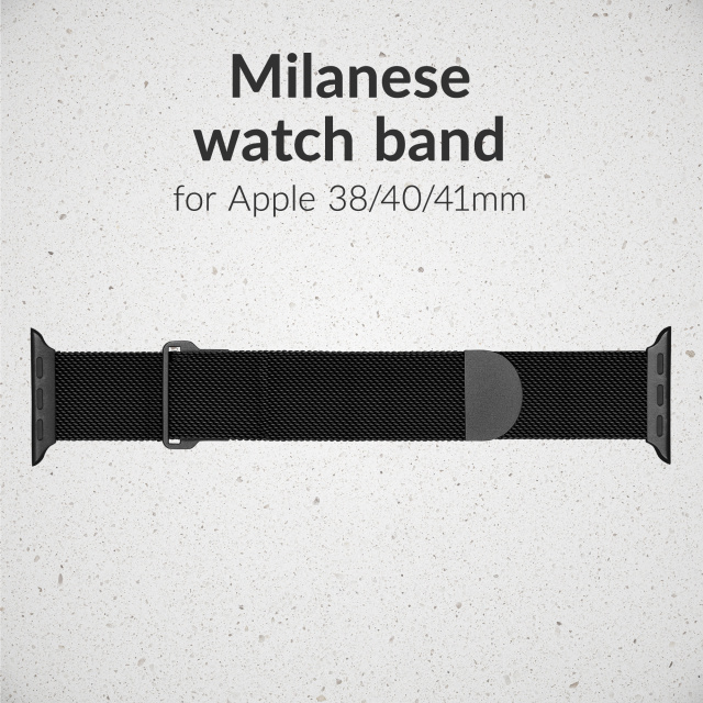 Mobilize Mobilize Milanese Horlogeband voor Apple Watch 38/40/41/42mm - Zwart