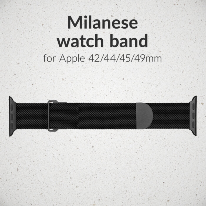 Mobilize Mobilize Milanese Watch Band - for Apple 42 (Gen 1 t/m 3)/44/45/46/49mm - Black