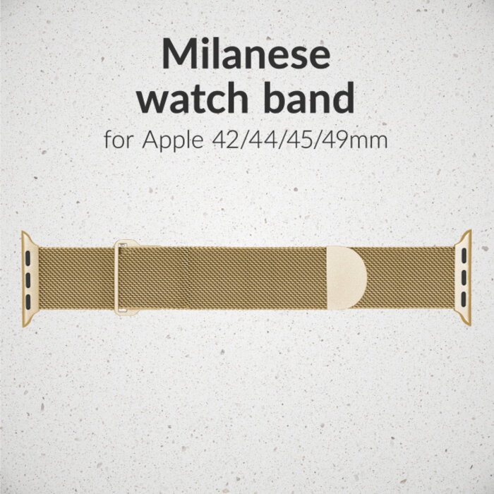 Mobilize Mobilize Milanese Watch Band - for Apple 42 (Gen 1 t/m 3)/44/45/46/49mm - Gold