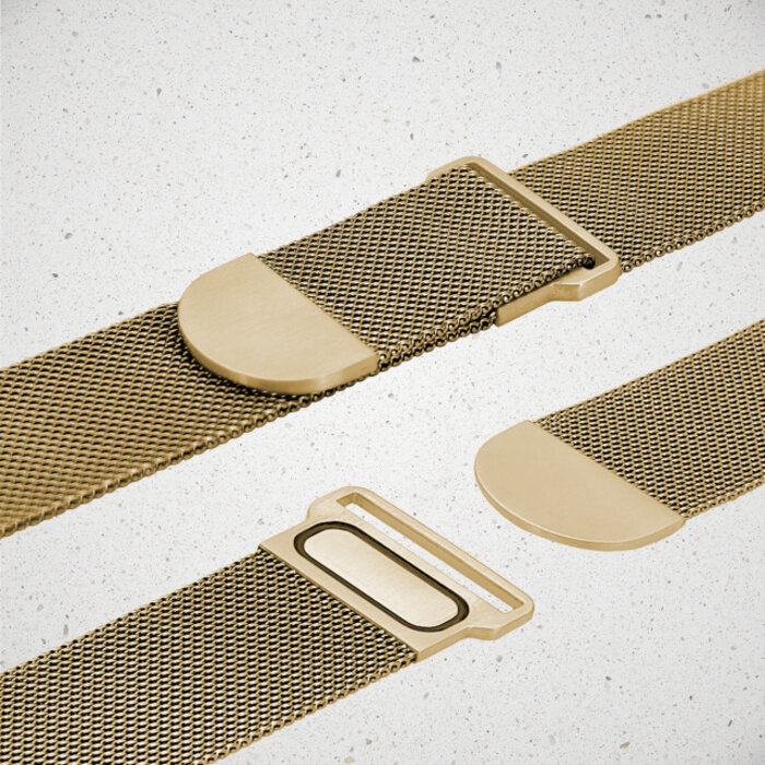 Mobilize Mobilize Milanese Watch Band - for Apple 42 (Gen 1 t/m 3)/44/45/46/49mm - Gold