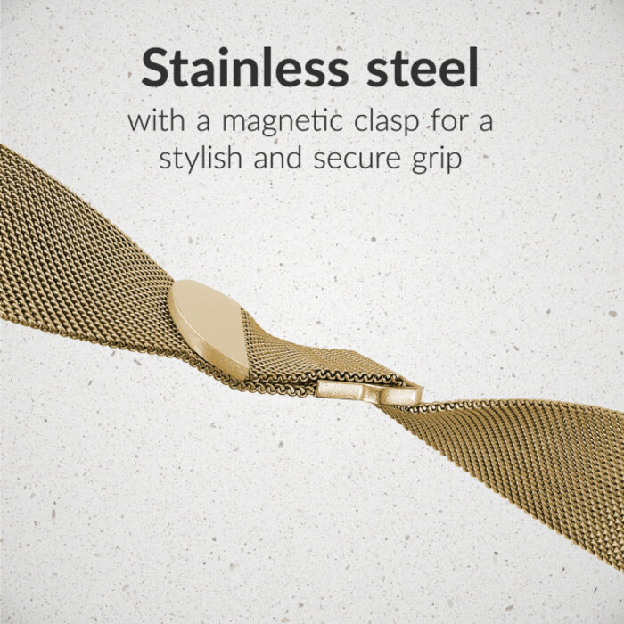 Mobilize Mobilize Milanese Watch Band - for Apple 42 (Gen 1 t/m 3)/44/45/46/49mm - Gold