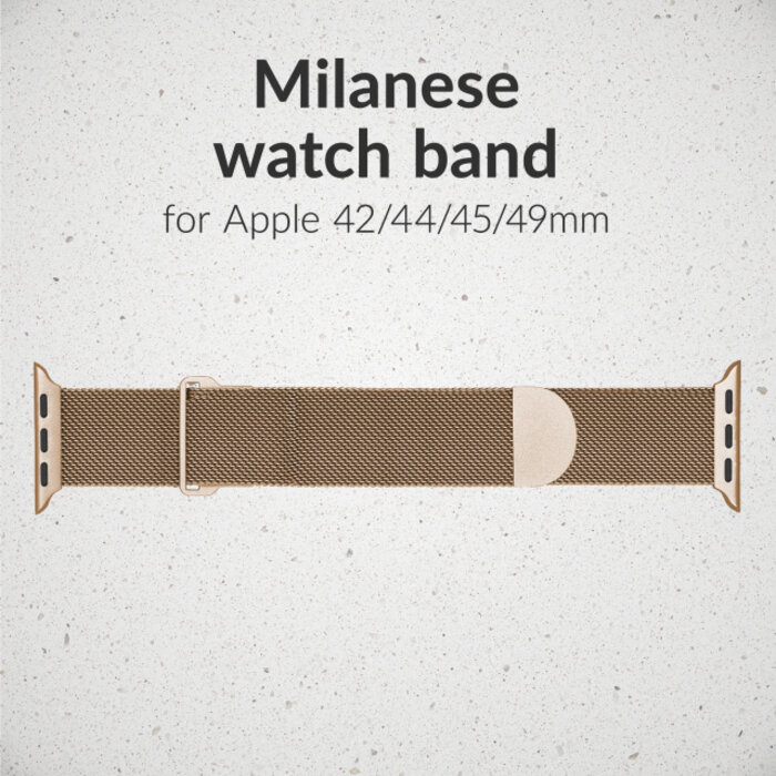 Mobilize Mobilize Milanese Watch Band - for Apple 42 (Gen 1 t/m 3)/44/45/46/49mm - Rose Gold