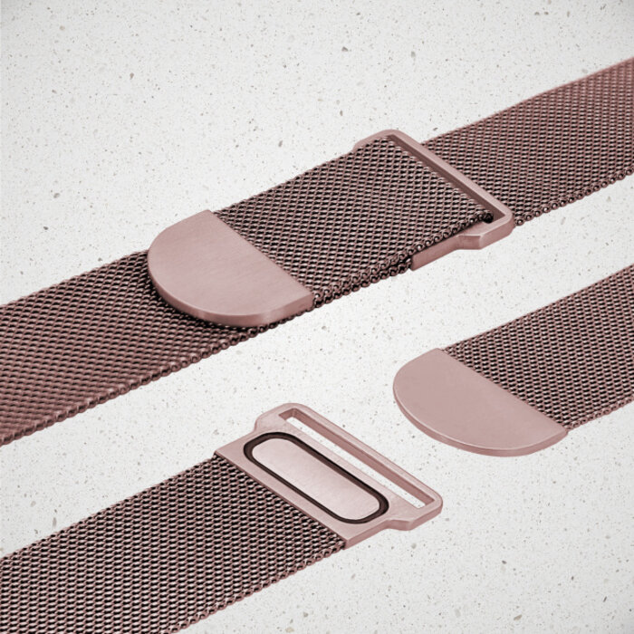 Mobilize Mobilize Milanese Watch Band - for Apple 42 (Gen 1 t/m 3)/44/45/46/49mm - Pink