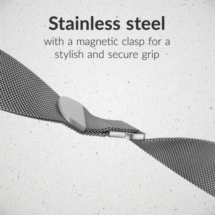 Mobilize Mobilize Milanese Watch Band - for Apple 42 (Gen 1 t/m 3)/44/45/46/49mm - Silver