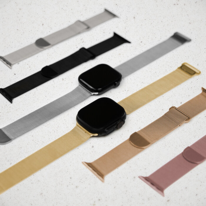 Mobilize Mobilize Milanese Watch Band - for Apple 42 (Gen 1 t/m 3)/44/45/46/49mm - Starlight