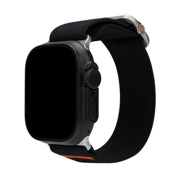 Mobilize Mobilize Nylon Watch Band - Elastic - for Apple 42 (Gen 1 t/m 3)/44/45/46/49mm - Black