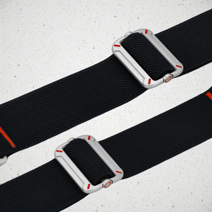 Mobilize Mobilize Nylon Watch Band - Elastic - for Apple 42 (Gen 1 t/m 3)/44/45/46/49mm - Black
