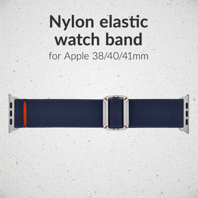 Mobilize Mobilize Nylon Watch Band Elastic - Apple Watch 38/40/41/42mm (Gen 10+) - Blauw