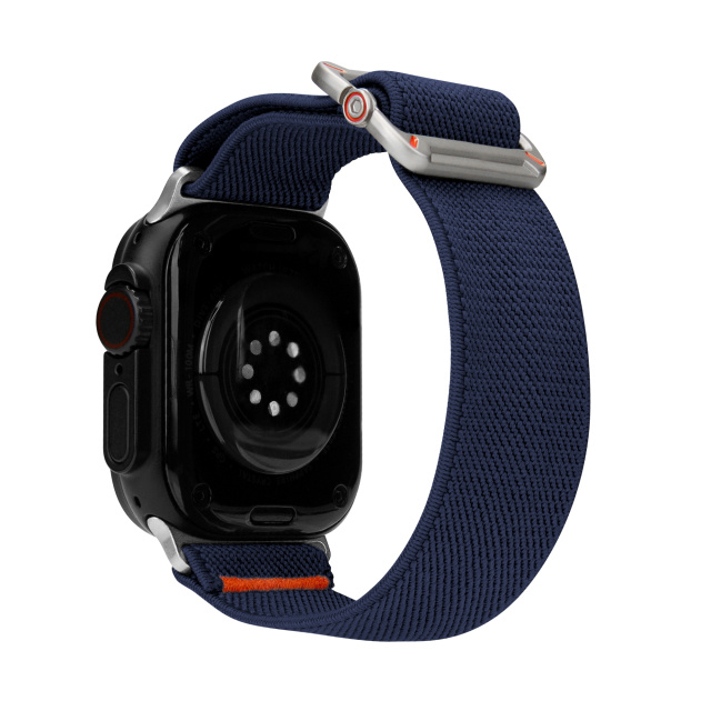 Mobilize Mobilize Elastische Nylon Horlogeband voor Apple Watch 42/44/45/46/49mm - Blauw